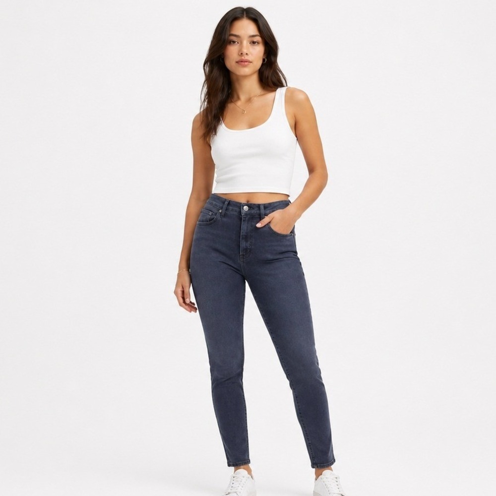 Madewell 10 High-Rise‎ Skinny Jeans in Lunar Faded Black Grey Size 29